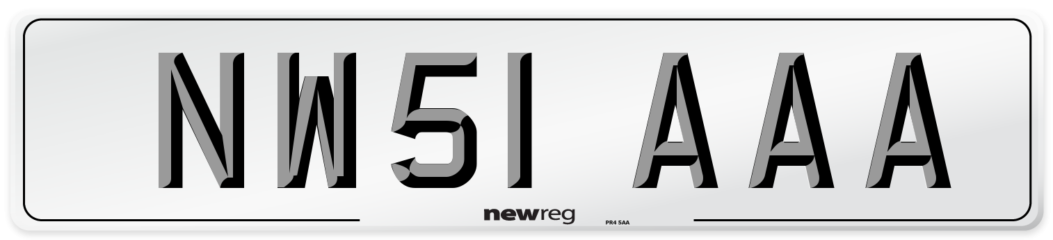 NW51 AAA Number Plate from New Reg